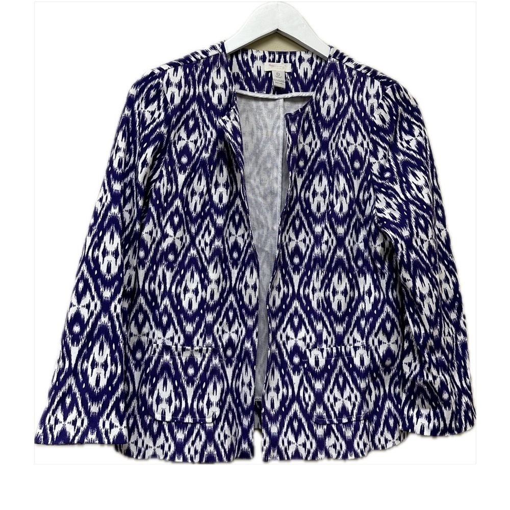 Chico’s Purple Tribal Blazer Size Small